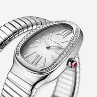 Bulgari Serpenti Tubogas Stainless Steel Diamond Quartz Ladies Watch 101816