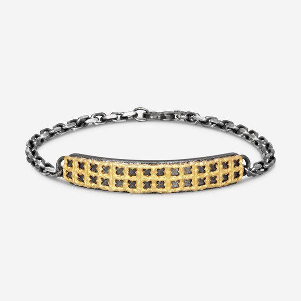 Armenta 18K Yellow Gold & Blackened Sterling Silver Open Scroll Bracelet 18985