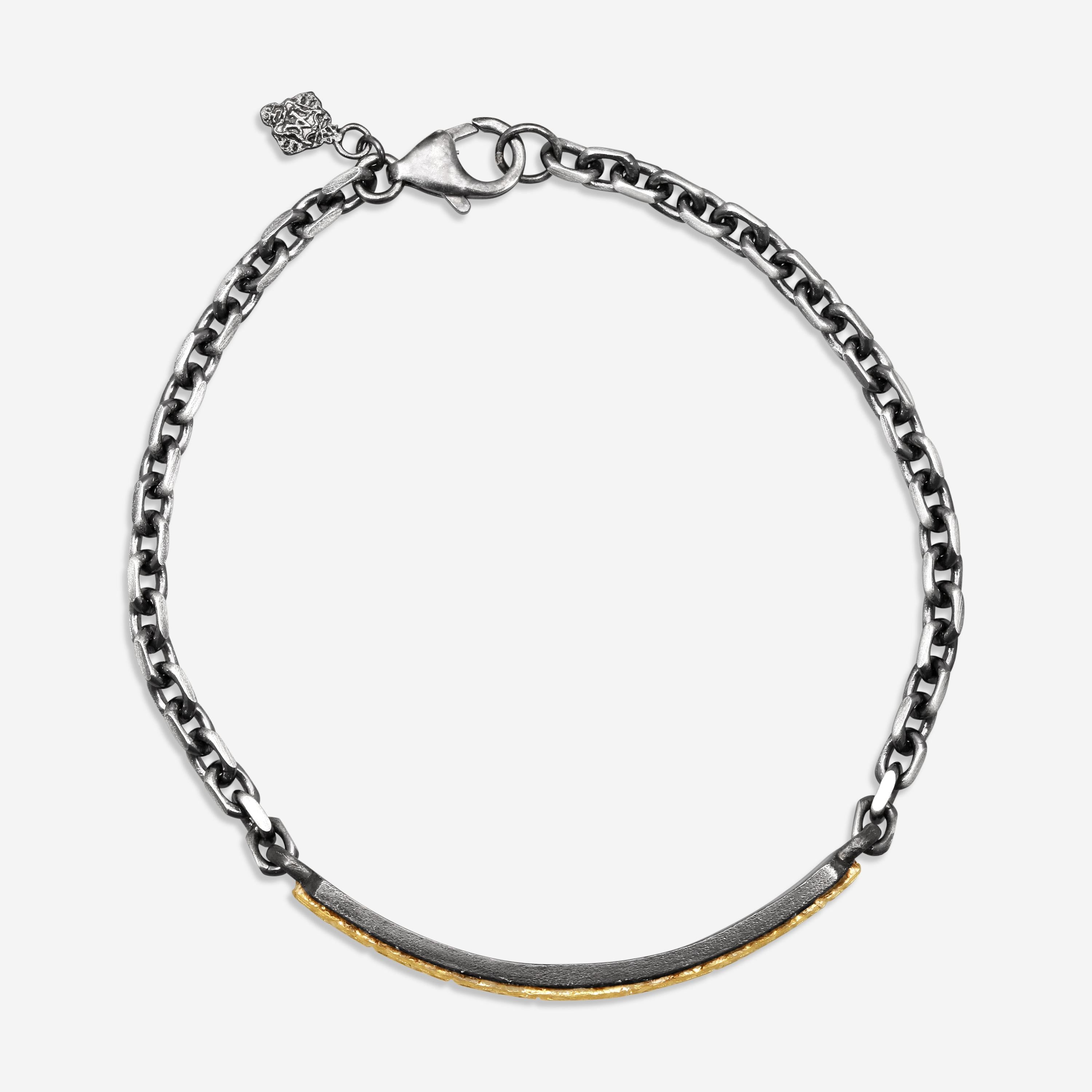 Armenta 18K Yellow Gold & Blackened Sterling Silver Open Scroll Bracelet 18985