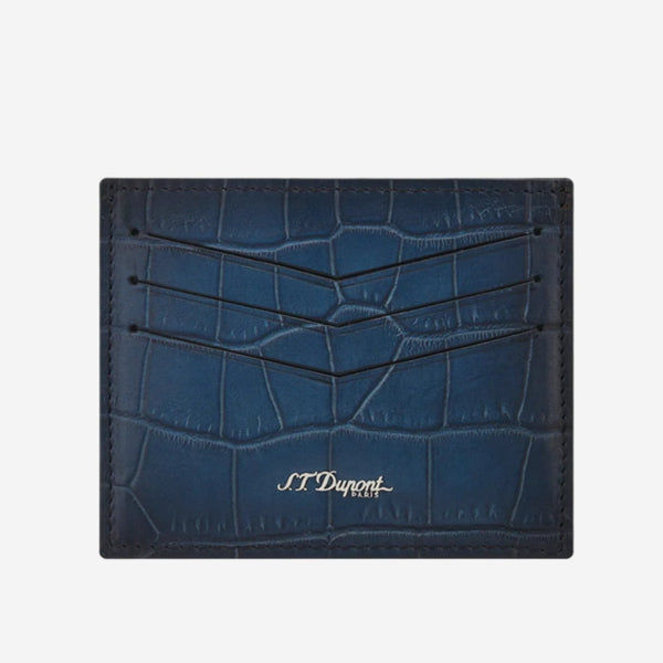 S.T. Dupont La Grand Atelier Blue Leather Card Holder 190376