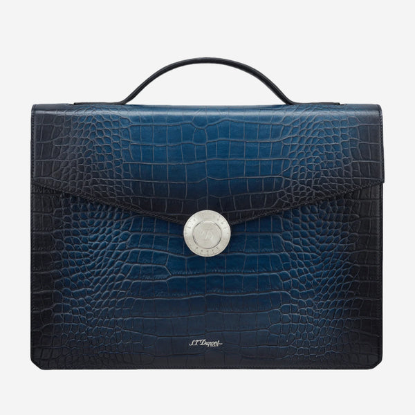 S.T. Dupont Atelier Blue Leather Briefcase 191374