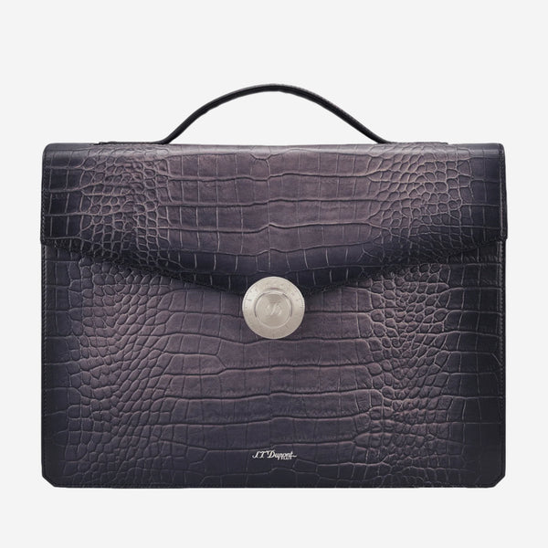 S.T. Dupont Atelier Black Leather Briefcase 191574