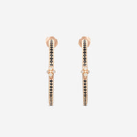 Armenta 14K Rose Gold Pave Diamond & Black Sapphire Hoop Earrings 19226