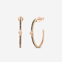 Armenta 14K Rose Gold Pave Diamond & Black Sapphire Hoop Earrings 19226