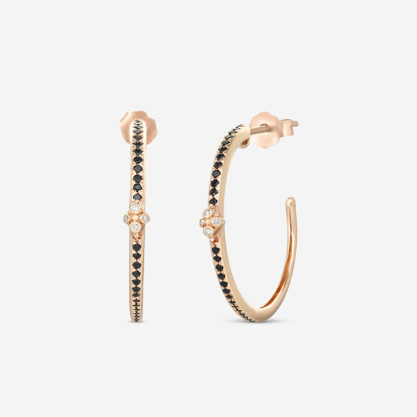 Armenta 14K Rose Gold Pave Diamond & Black Sapphire Hoop Earrings 19226 - THE SOLIST