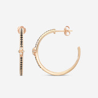 Armenta 14K Rose Gold Pave Diamond & Black Sapphire Hoop Earrings 19226