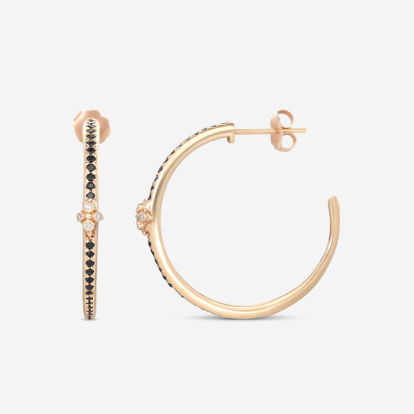 Armenta 14K Rose Gold Pave Diamond & Black Sapphire Hoop Earrings 19226 - THE SOLIST