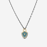 Armenta 14K Rose Gold, Blackened Sterling Silver & Teal Enamel Diamond & Morganite Pendant Necklace 19230