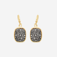 Armenta 14K Rose Gold & Grey Sterling Silver Diamond Pave Shield Drop Earrings 19298