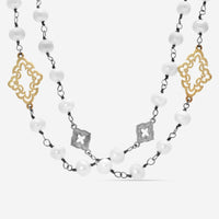 Armenta Old World 18K Yellow Gold & Gunmetal Sterling Silver Pearl Station Necklace 19855