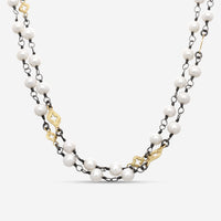 Armenta 18K Yellow Gold & Gunmetal Sterling Silver Pearl Station Necklace 19856