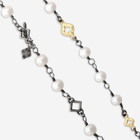 Armenta 18K Yellow Gold & Gunmetal Sterling Silver Pearl Station Necklace 19856