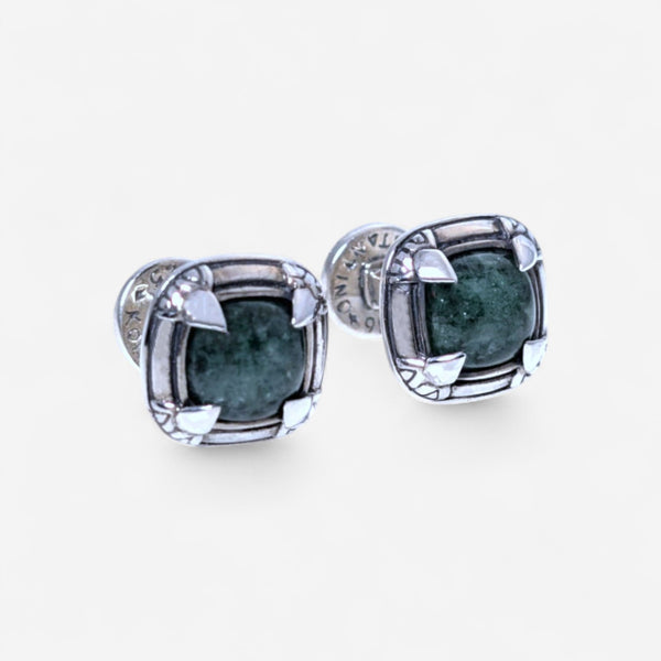 Konstantino Sterling Silver Green Aventurine Cufflinks MAKJ91-131-448