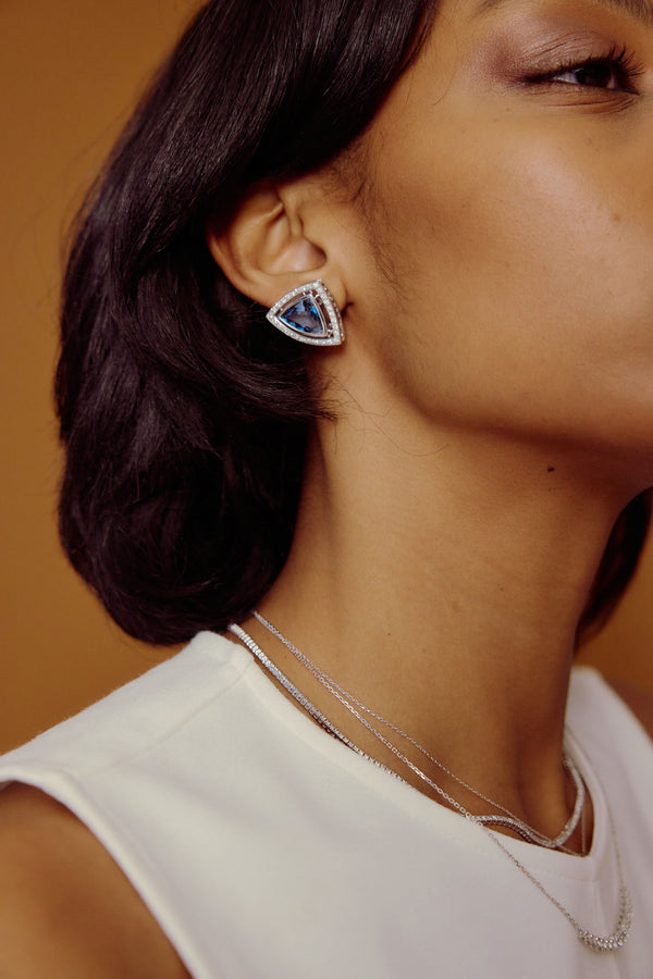 Gübelin 18K White Gold Aquamarine & Diamond Clip Earrings 44A-1169