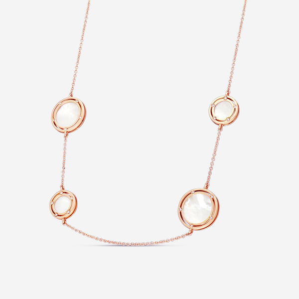Damiani D. Side 18K Rose Gold Diamond & Mother of Pearl Station Necklace 20080105