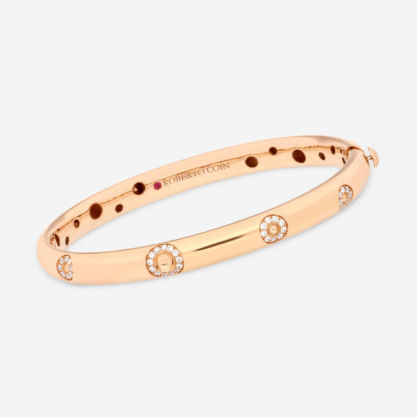 Roberto Coin Pois Moi Luna 18K Rose Gold Diamond Outline Bangle Bracelet 8883132AXBAXS