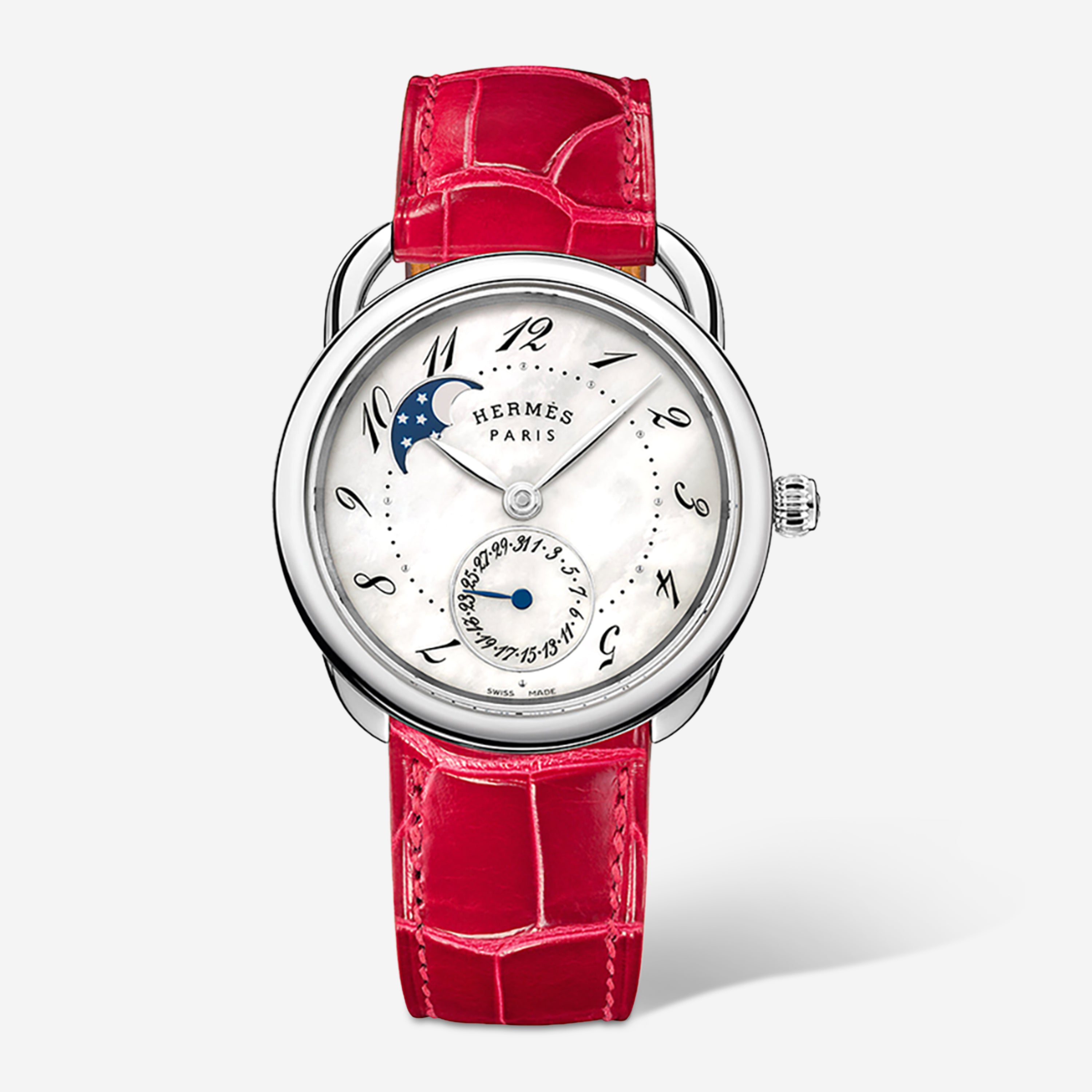 Hermès Arceau Petite Lune Stainless Steel Automatic Ladies Watch W041046WW00