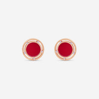 Damiani D. Side 18K Rose & White Gold Diamond & Red Stone Stud Earrings 20086728
