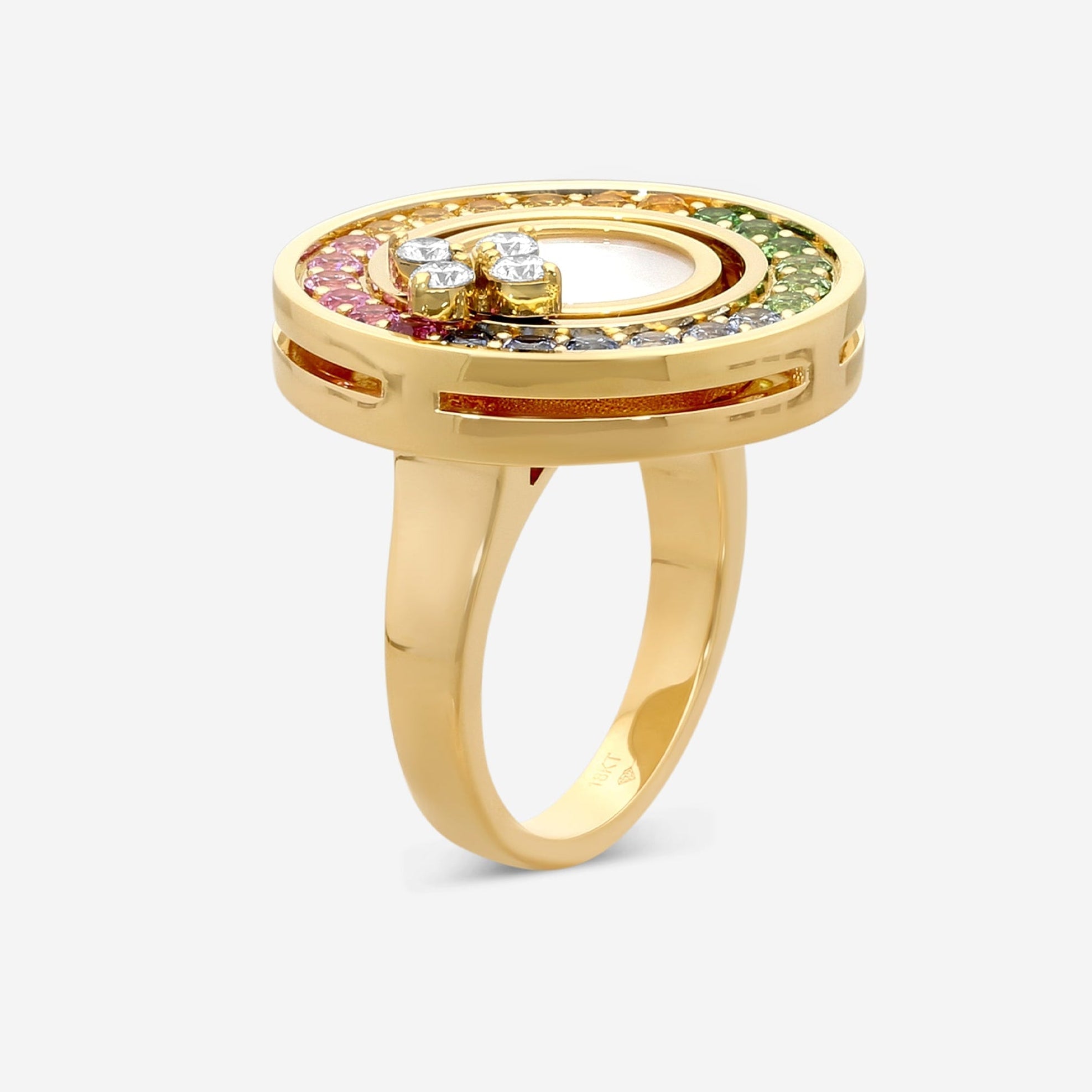 Roberto Coin Love in Verona 18K Yellow Gold Multistone & Diamond Ring Sz. 6.5 8883116AY65X - THE SOLIST