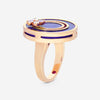 Roberto Coin Love in Verona 18K Rose Gold Diamond & Blue Lapis Statement Ring Sz. 6.5 8883126AX65X