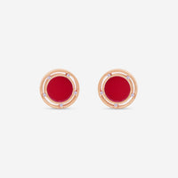 Damiani D. Side 18K Rose & White Gold Diamond & Red Stone Stud Earrings 20086728