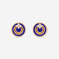 Roberto Coin Love in Verona 18K Rose Gold Diamond & Blue Lapis Stud Earrings 8883126AXERX