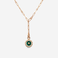 Roberto Coin Obelisco 18K Rose Gold Diamond & Malachite Pendant Necklace 8883122AX19XM