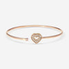 Damiani 18K Rose Gold Diamond Heart Bangle Bracelet 20083330
