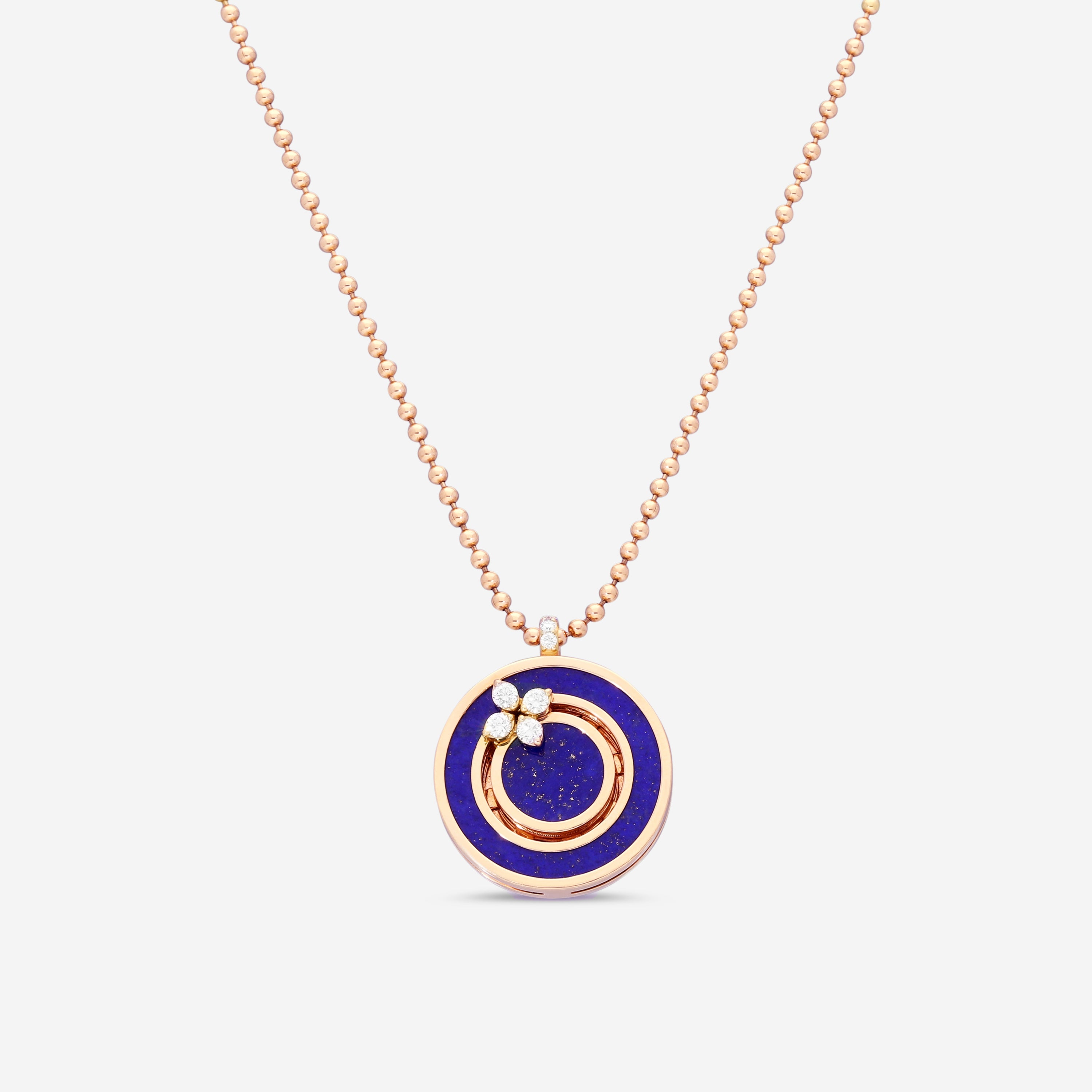Roberto Coin Love in Verona 18K Rose Gold Diamond & Blue Lapis Pendant Necklace 8883126AX17X