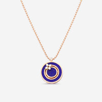 Roberto Coin Love in Verona 18K Rose Gold Diamond & Blue Lapis Pendant Necklace 8883126AX17X