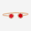 Damiani D. Side 18K Rose Gold Diamond & Red Stone Cuff Bracelet 20086731
