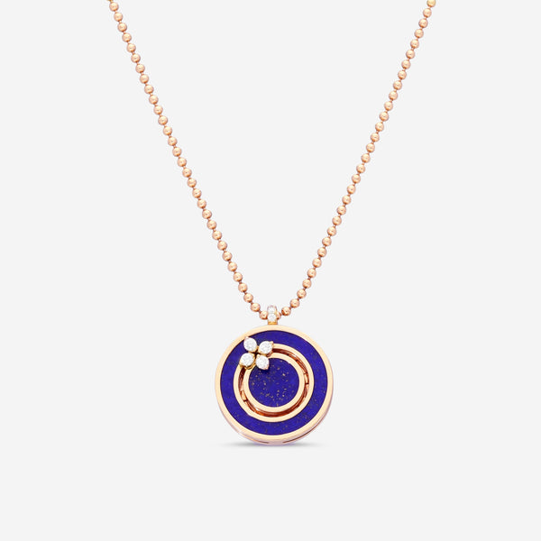 Roberto Coin Love in Verona 18K Rose Gold Diamond & Blue Lapis Pendant Necklace 8883126AX17X