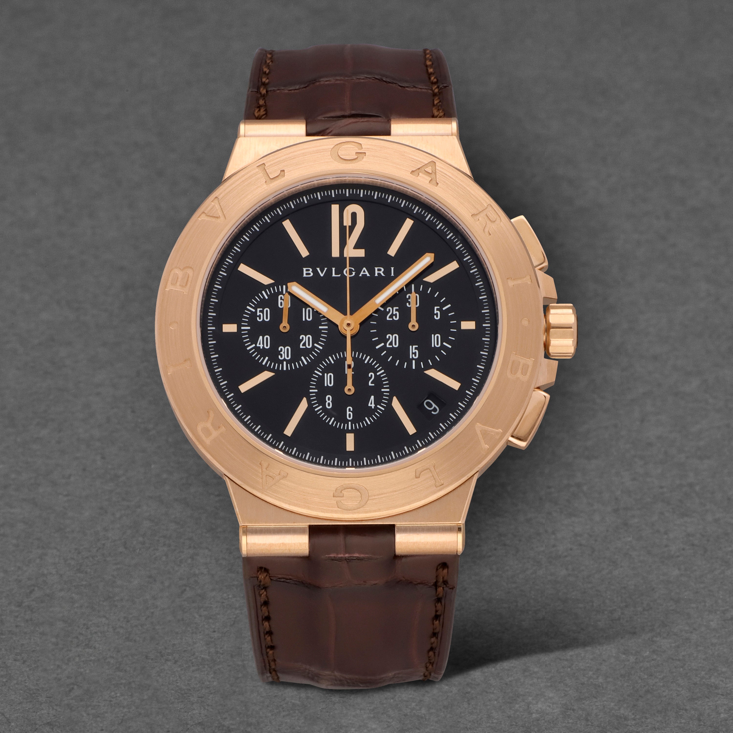 Bulgari Diagono Chronograph 18K Rose Gold Automatic Men's Watch 102334