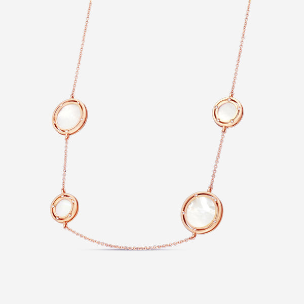 Damiani D. Side 18K Rose Gold Diamond & Mother of Pearl Station Necklace 20080105