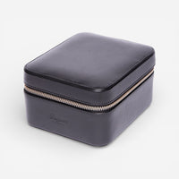 Rapport Hyde Park Black Leather Two Watch Zip Case D261