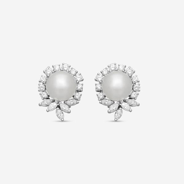 Suna Platinum Diamond & South Sea Culture Pearl Earrings E1964SSCP