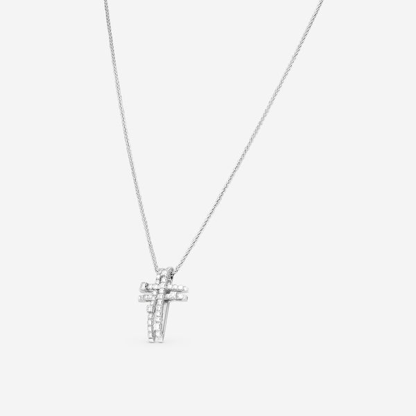 Damiani 18K White Gold Diamond Cross Pendant Necklace 20008881 - THE SOLIST