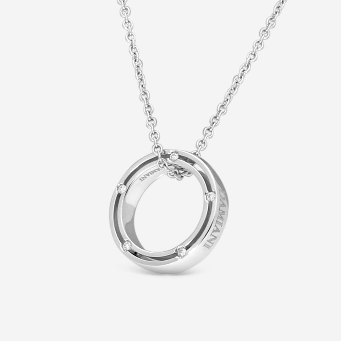 Damiani 18K Whıte Gold Diamond Pendant Necklace 20010374