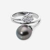 Damiani Le Perle 18K White Gold, Black Pearl 1.70ct. tw. and Diamond 0.27ct. tw. Cocktail Ring Sz. 7.5 20016940 - THE SOLIST