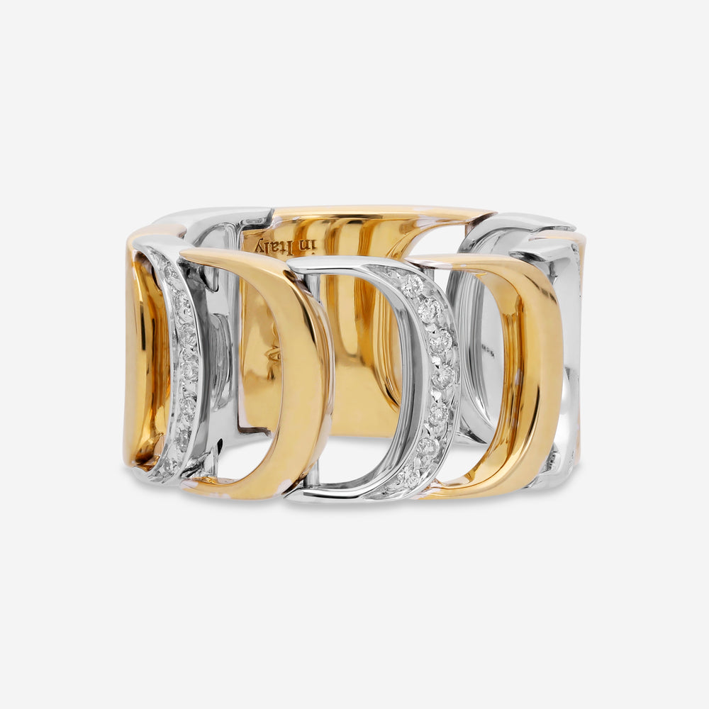 Damiani 18K Yellow Gold and 18K White Gold, Diamond Band Ring 20024824 - THE SOLIST