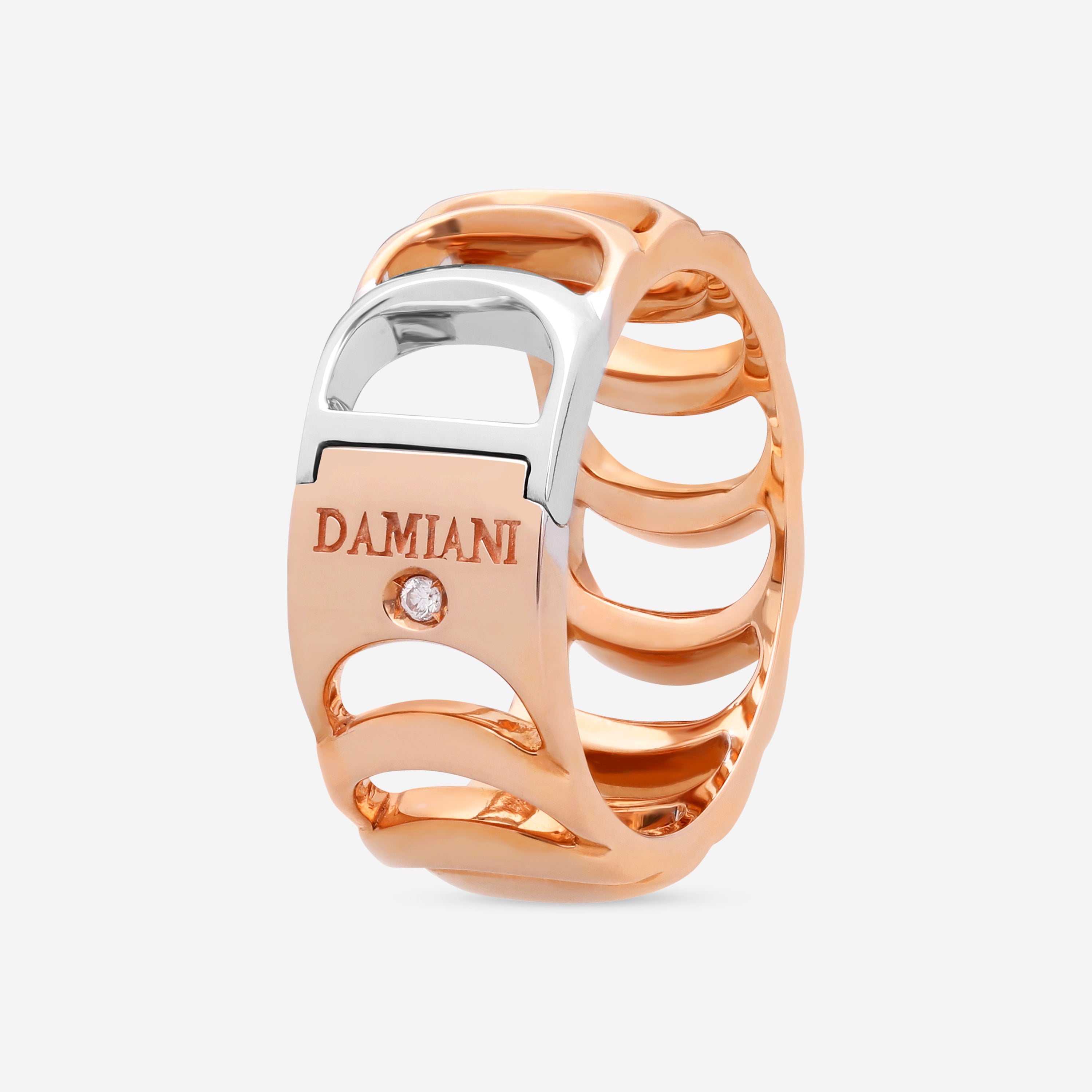 Damiani 18K Rose Gold and 18K White Gold, Diamond Band Ring 20027917 - THE SOLIST