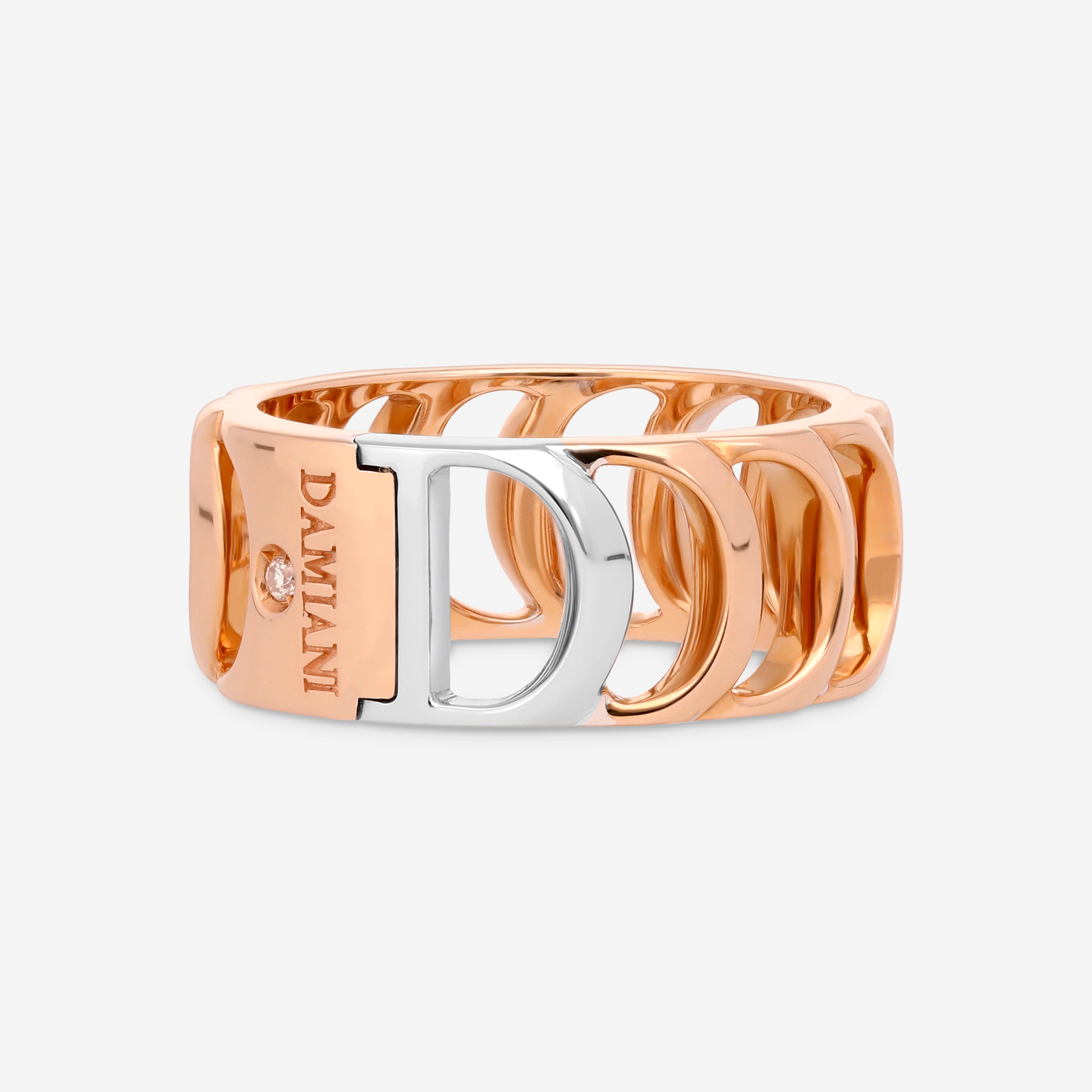 Damiani 18K Rose Gold and 18K White Gold, Diamond Band Ring 20027917 - THE SOLIST