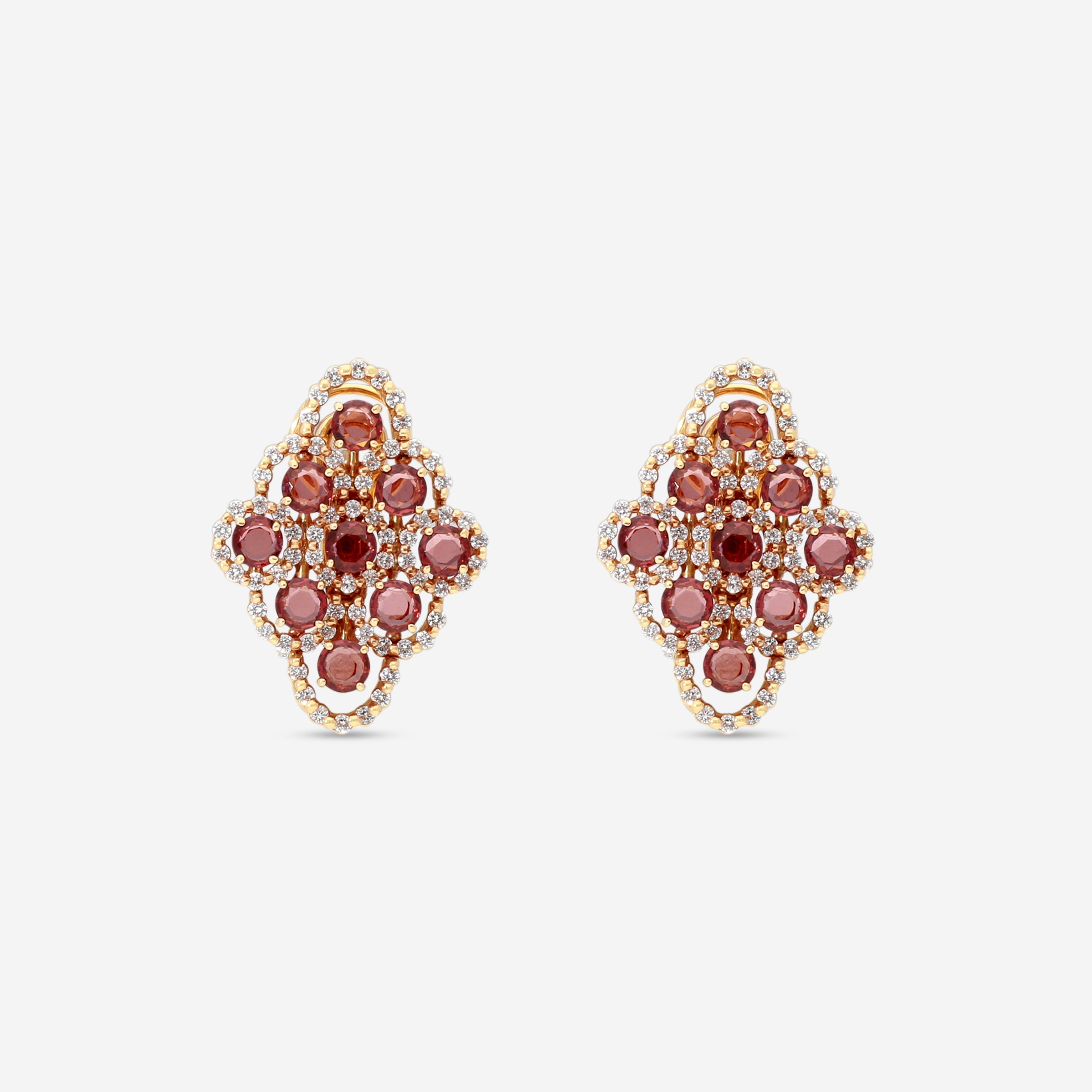 Damiani 18K Rose Gold Diamond & Granate Earrings 20028325