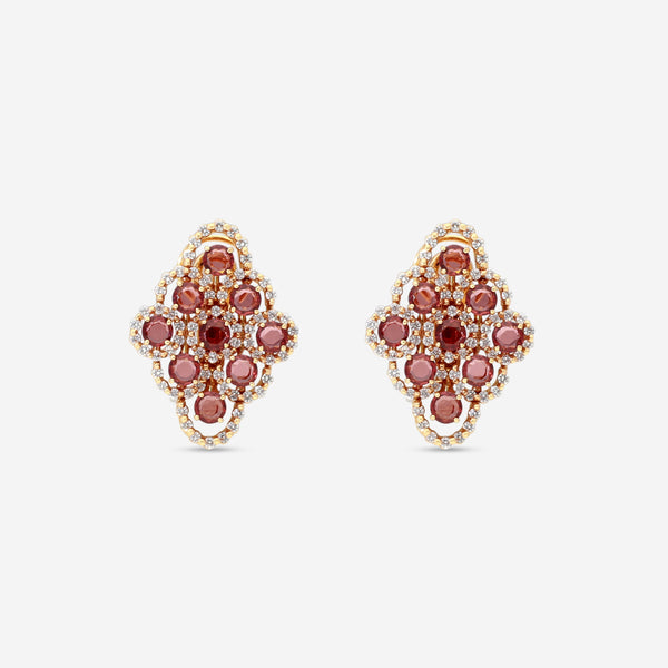 Damiani 18K Rose Gold Diamond & Granate Earrings 20028325