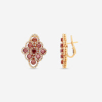 Damiani 18K Rose Gold Diamond & Granate Stud Earrings 20028325 - THE SOLIST