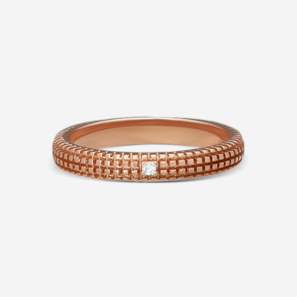 Damiani 18K Rose Gold Diamond Band Ring Sz. 7.75 20042328 - THE SOLIST