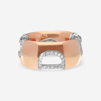 Damiani D. Icon 18K Rose & White Gold Diamond Band Ring Sz. 5.25 20049328