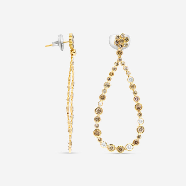 Casato 18K Yellow Gold, Brown and White Diamond Drop Earrings 323554
