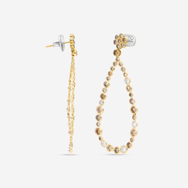 Casato 18K Yellow Gold, Brown and White Diamond Drop Earrings 323554