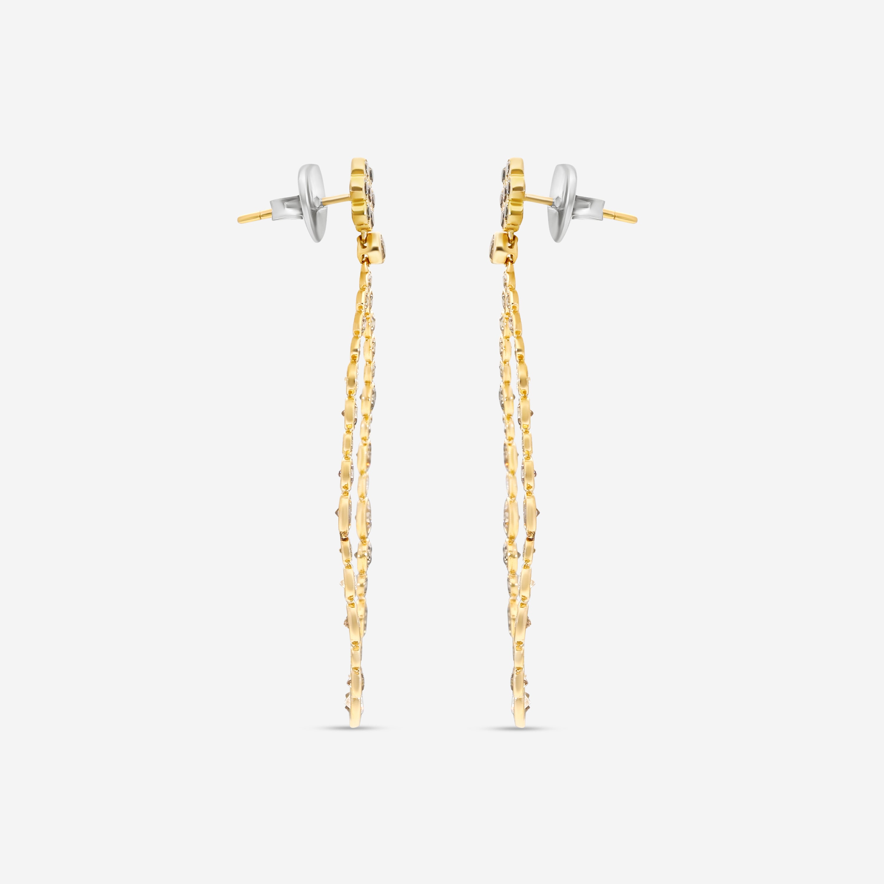 Casato 18K Yellow Gold, Brown and White Diamond Drop Earrings 323554